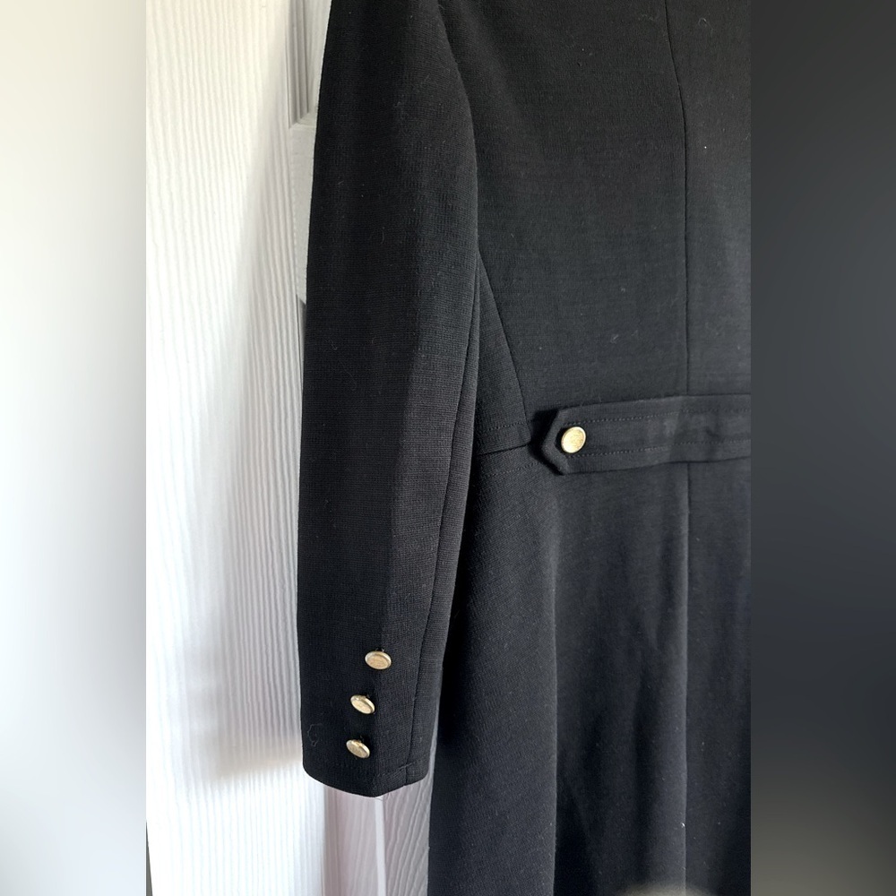 1960s Butte Knit Double Breasted MILITARY STYLE Wool Blend Long Coat - Picture 9 of 16